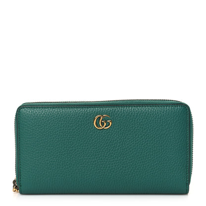 Gucci Piuma Calfskin Bamboo Double G Zip Around Wallet Emerald 1 of 8