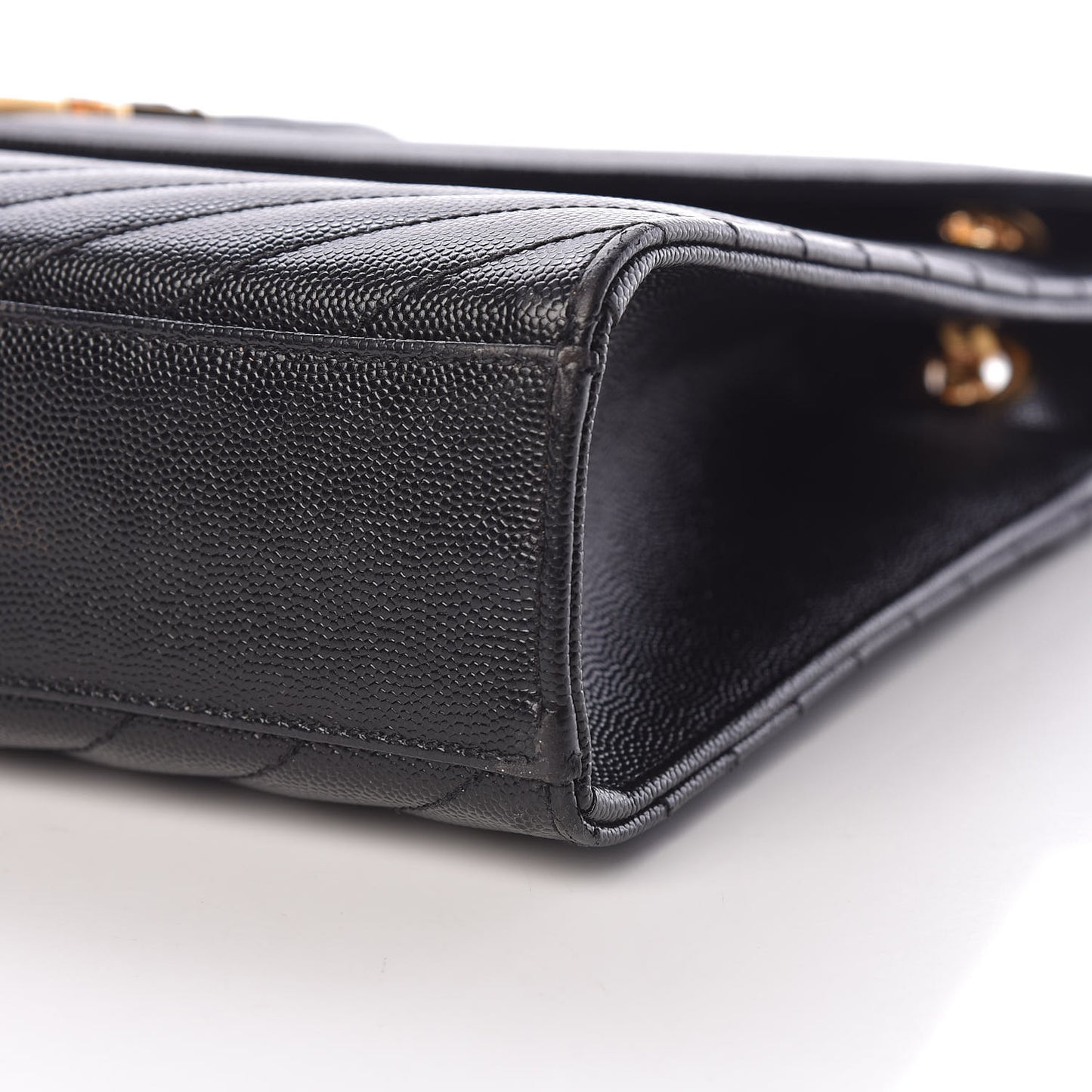 Grain De Poudre Matelasse Chevron Large Monogram Satchel Black