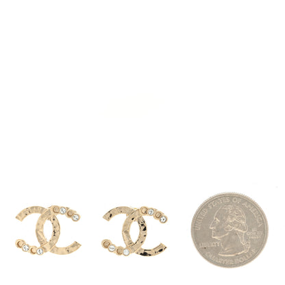 Chanel Crystal CC Earrings Gold 2 of 4