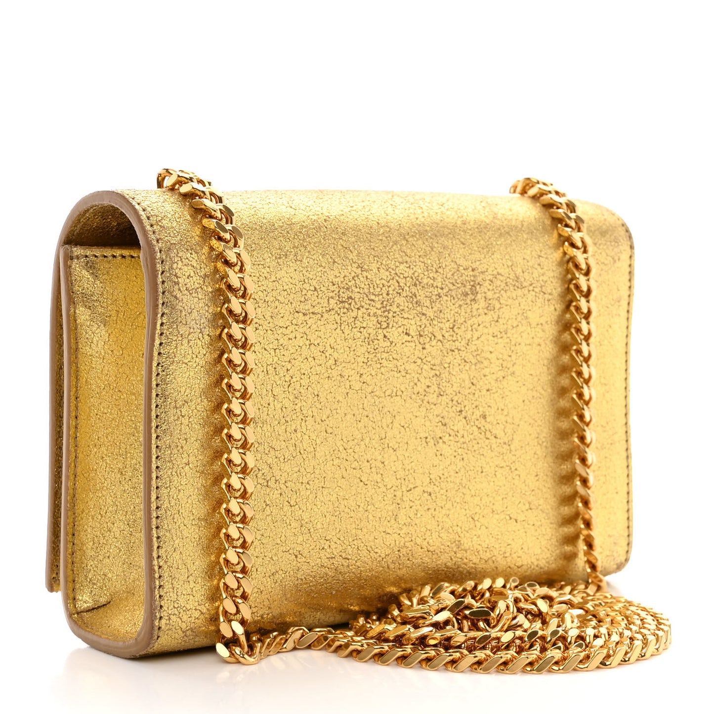 Metallic Calfskin Small Classic Monogram Kate Tassel Satchel Gold