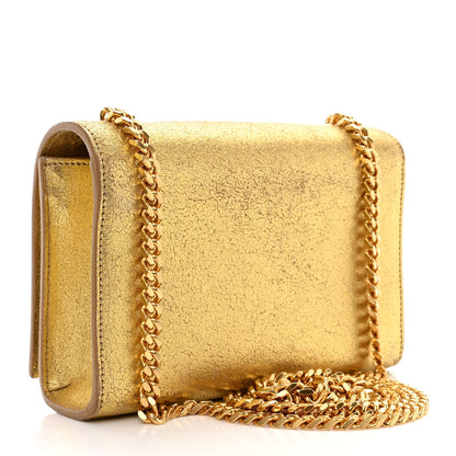 Saint Laurent Metallic Calfskin Small Classic Monogram Kate Tassel Satchel Gold 3 of 12