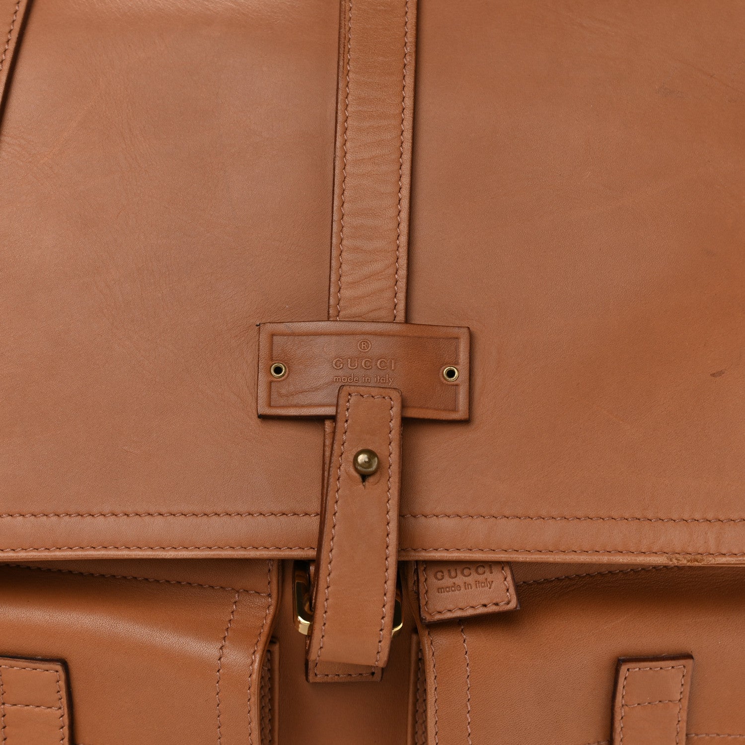 Gucci Calfskin Drawstring Backpack Brown 8 of 16