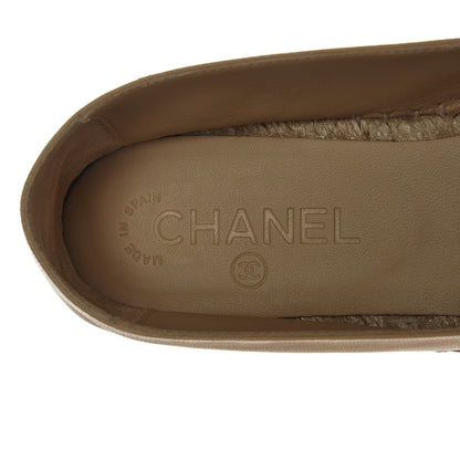 Chanel Lambskin CC Espadrilles 39 Beige Black 6 of 7