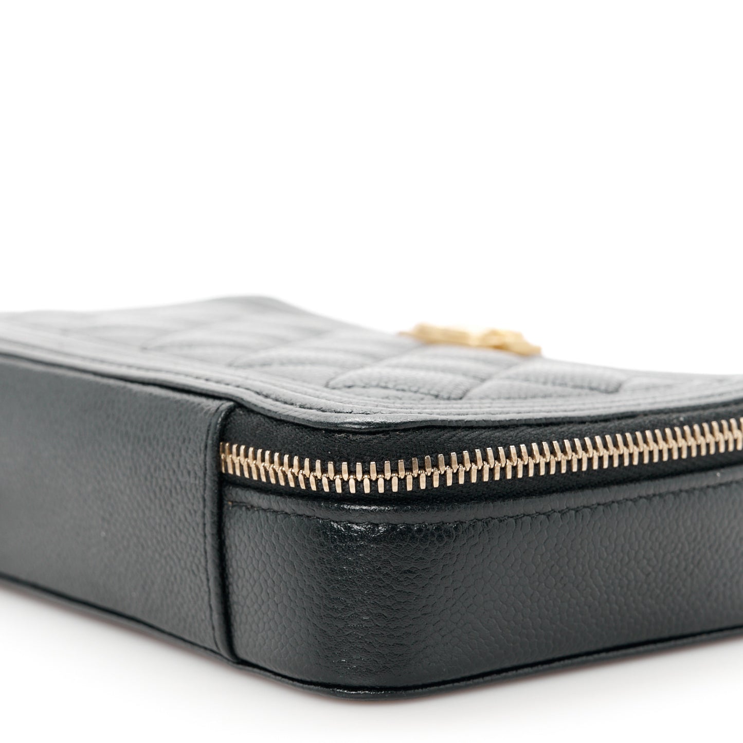 Caviar Quilted Small Boy Clutch With Chain Black