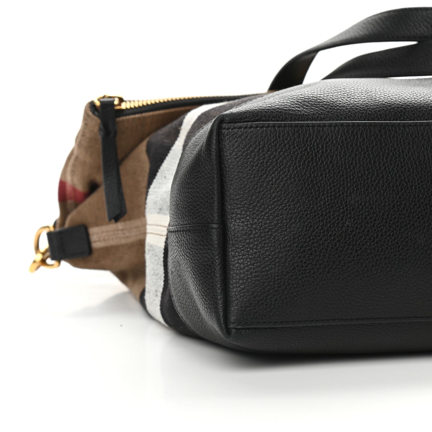 Grainy Calfskin Mega Check Armley Folding Messenger Black