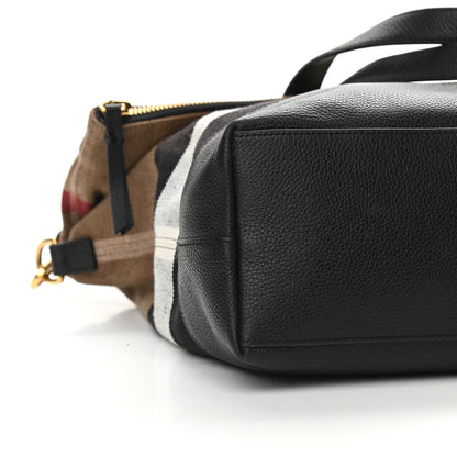 Burberry Grainy Calfskin Mega Check Armley Folding Messenger Black 10 of 11