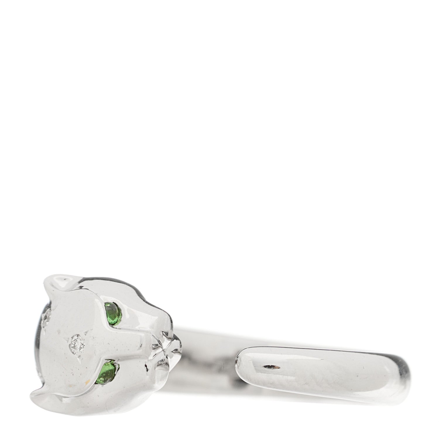 Anita Ko 18K White Gold Diamond Tsavorite Panther Ring 54 7 3 of 7
