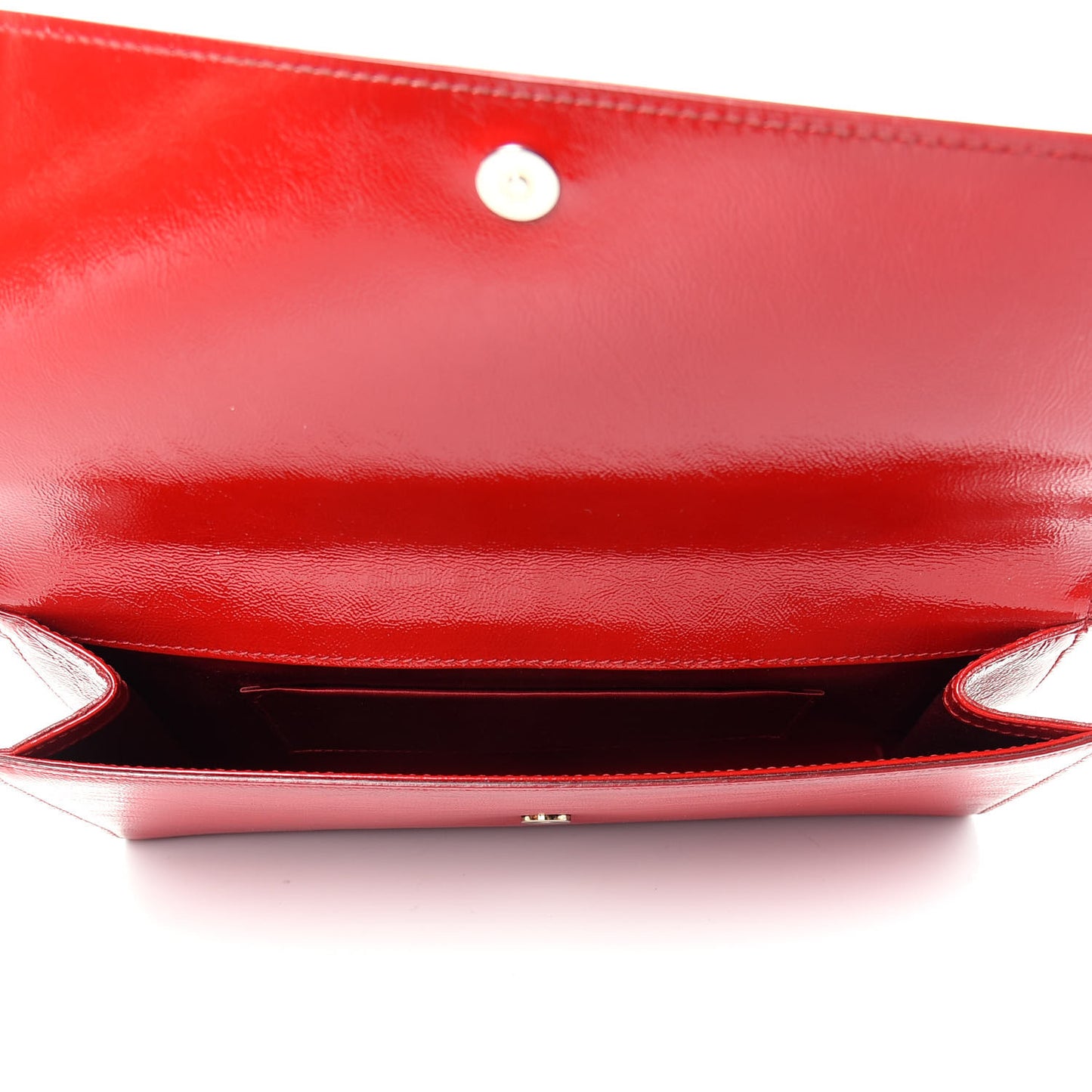 Textured Patent Monogram Large Belle De Jour Clutch Red