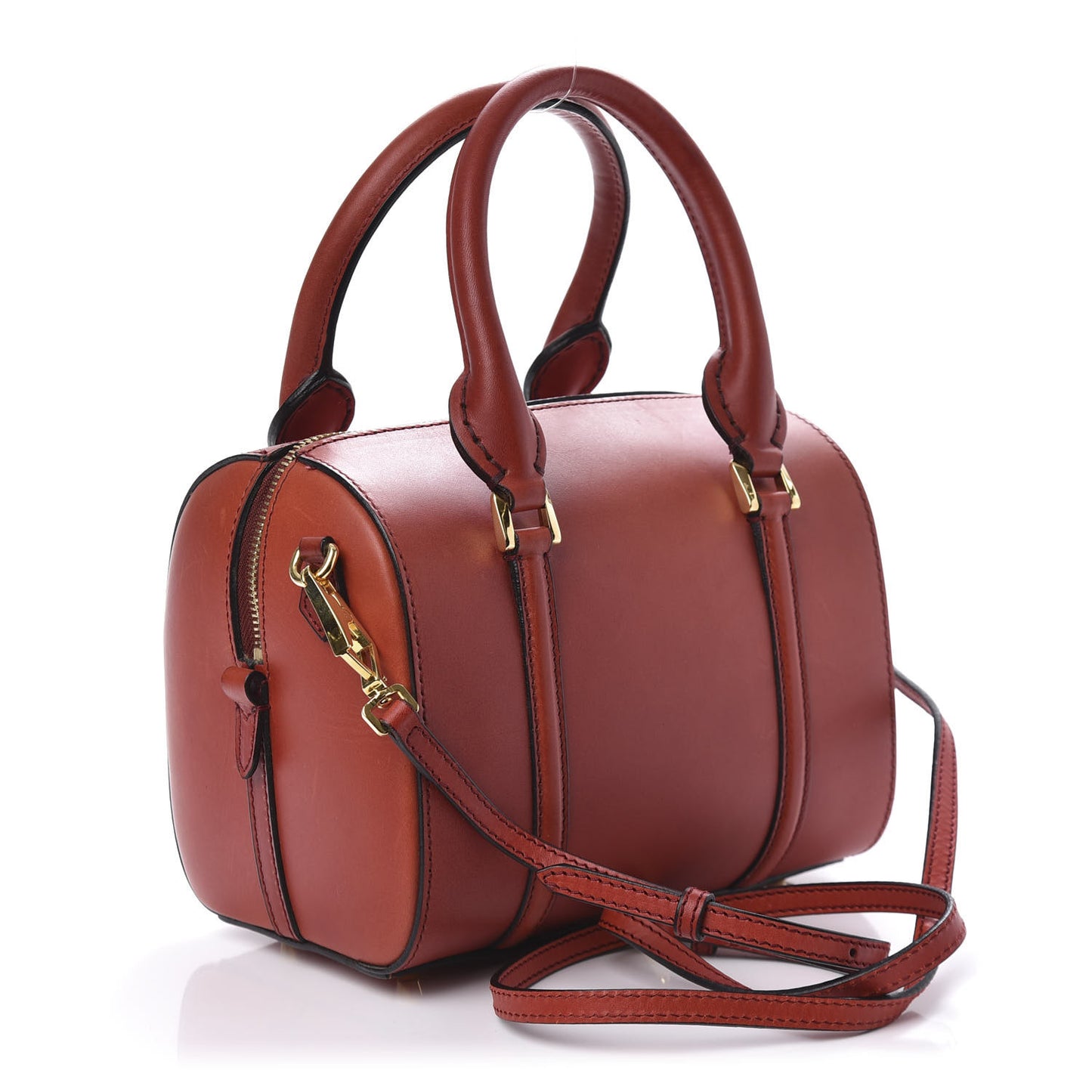 Soft Calfskin Small Alchester Bowling Bag Military Red
