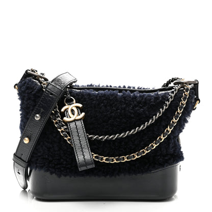 Chanel Shearling Small Gabrielle Hobo Navy 1 of 10