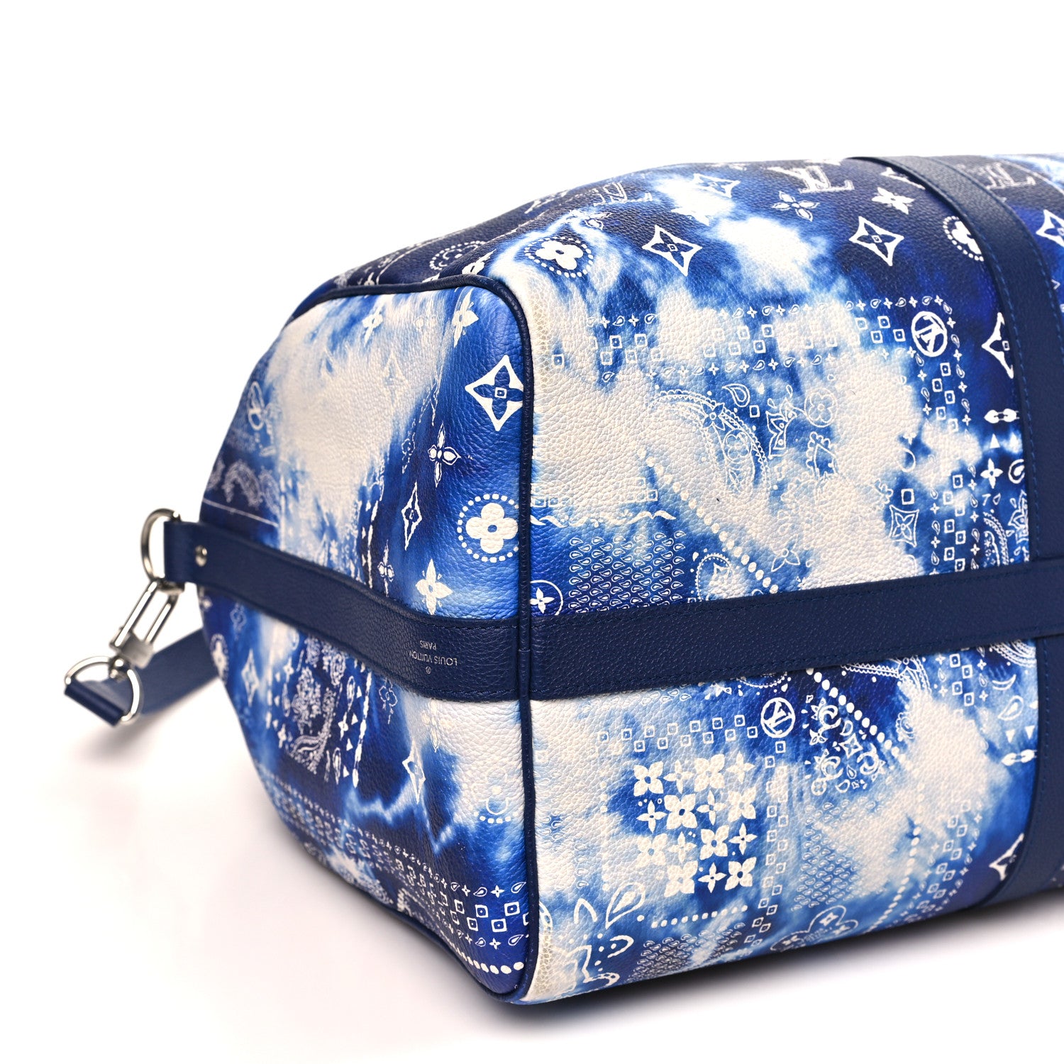 Louis Vuitton Cowhide Monogram Bandana Keepall Bandouliere 50 Blue 7 of 8