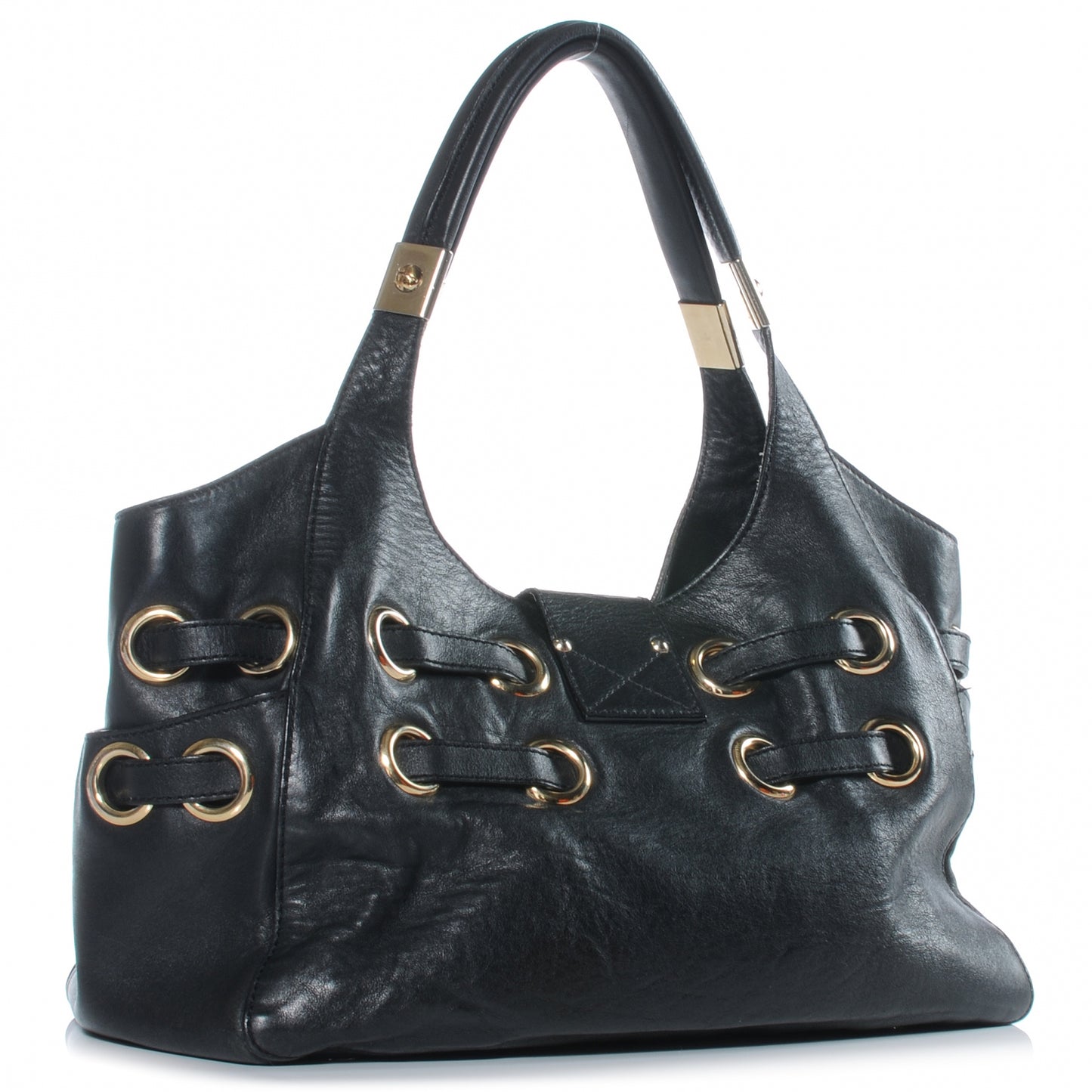 Leather Radiant Hobo Black