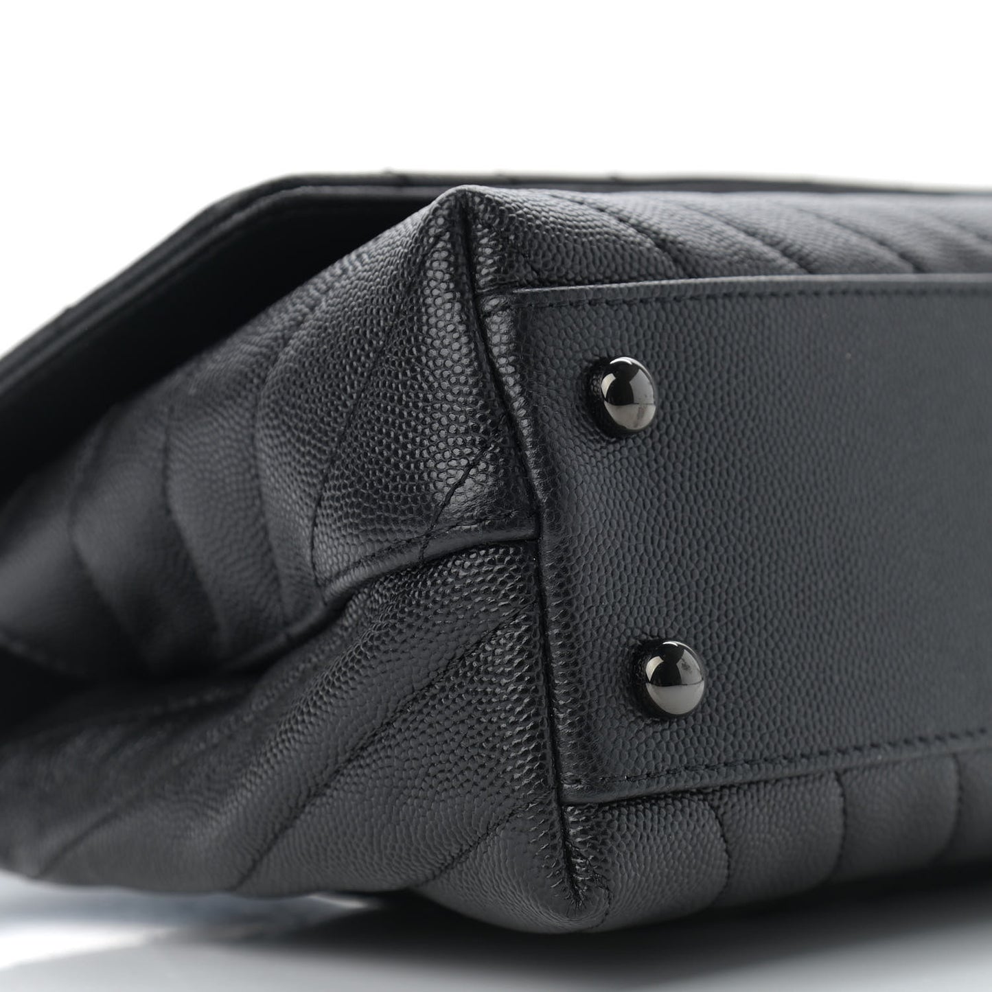 Caviar Chevron Quilted Mini Coco Handle Flap So Black