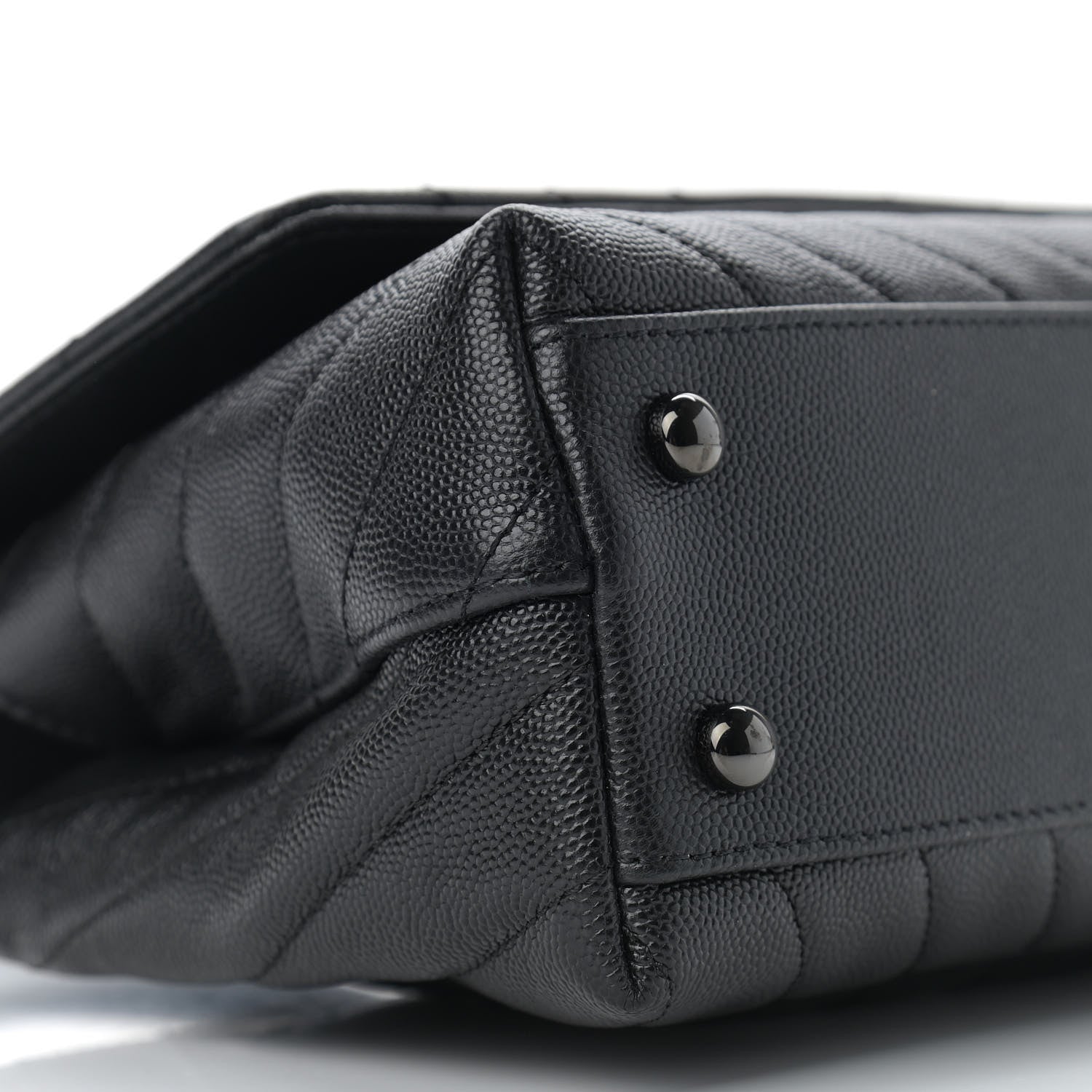 Chanel Caviar Chevron Quilted Mini Coco Handle Flap So Black 8 of 9