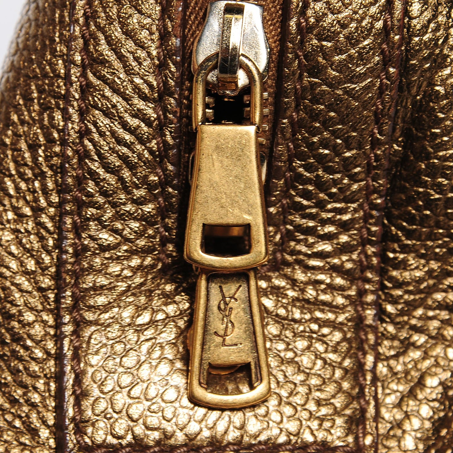 Saint Laurent Pebbled Calfskin Oversized Muse Bronze 8 of 8