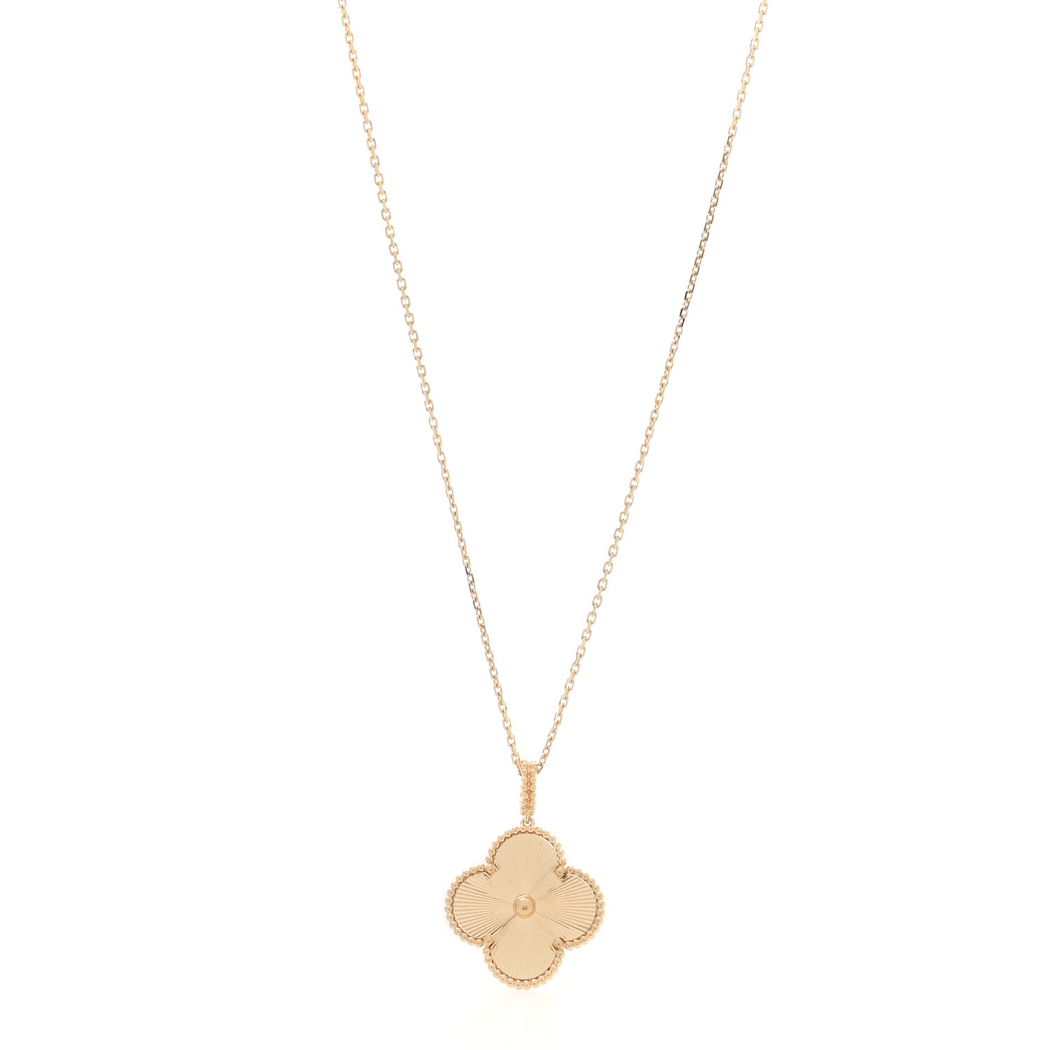 Van Cleef & Arpels 18K Yellow Gold Guilloche Magic Alhambra Long Necklace 1 of 5