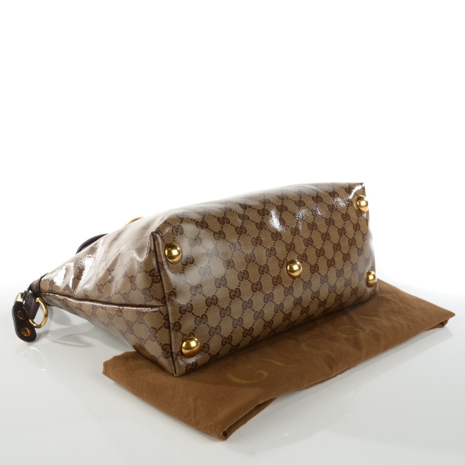 Gucci Crystal Monogram Small Babouska Tote Dark Brown 4 of 7