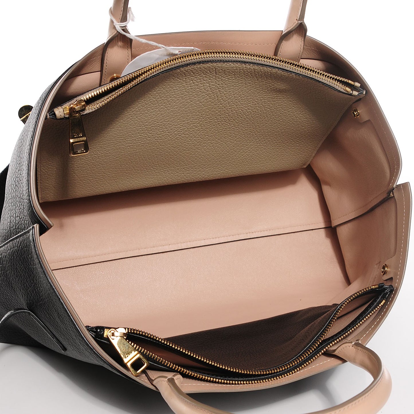 Grained Lambskin Large Charlotte Tote Black