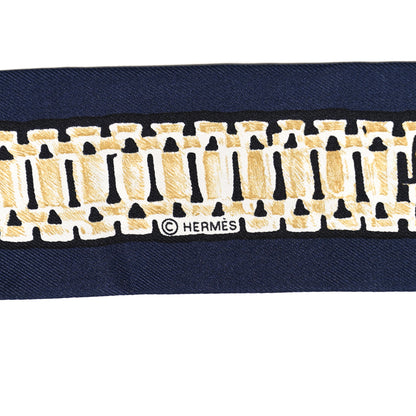 Hermes Silk Le Tresor De Medor Twilly Marine Gris Black 3 of 5