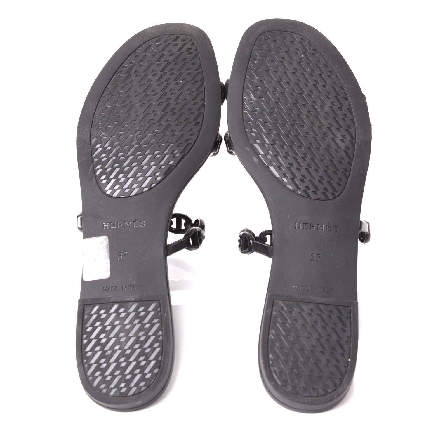 Hermes Rubber Chaine d'Ancre Rivage Sandals 37 Black 5 of 8