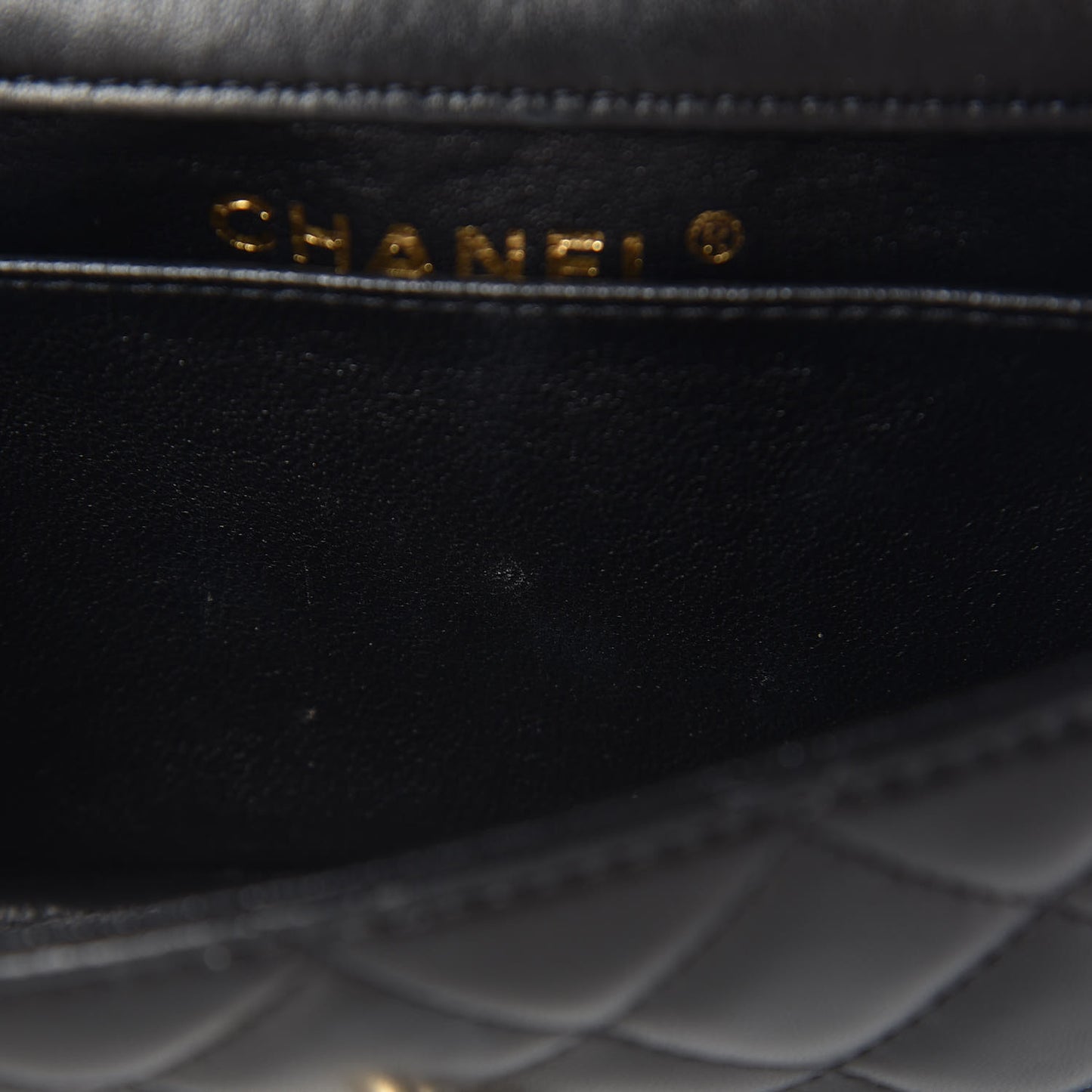 Lambskin Quilted Extra Mini Rectangular Flap Black