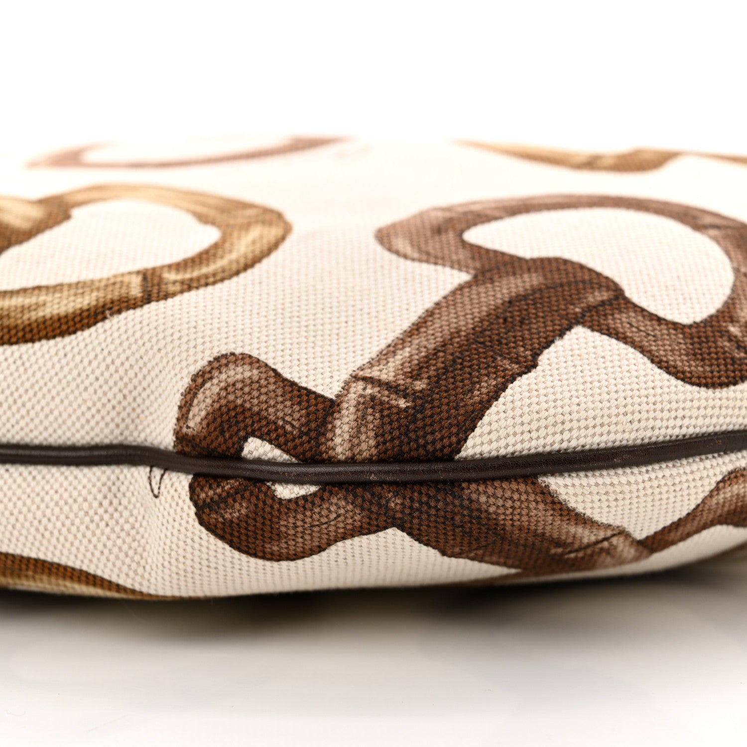 Gucci Canvas Bamboo Horsebit Print Hobo White 10 of 14