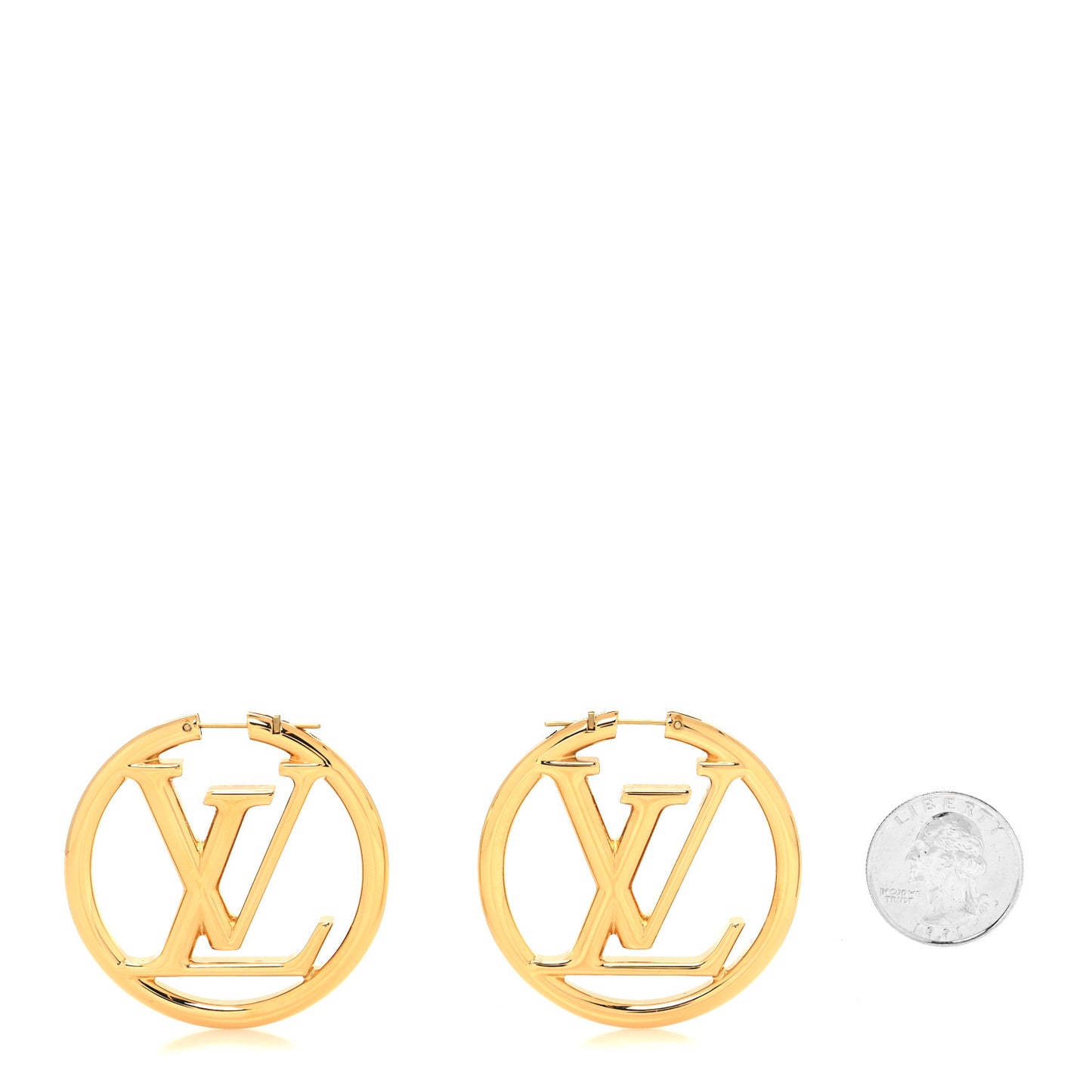 Metal Louise Hoop Earrings Gold