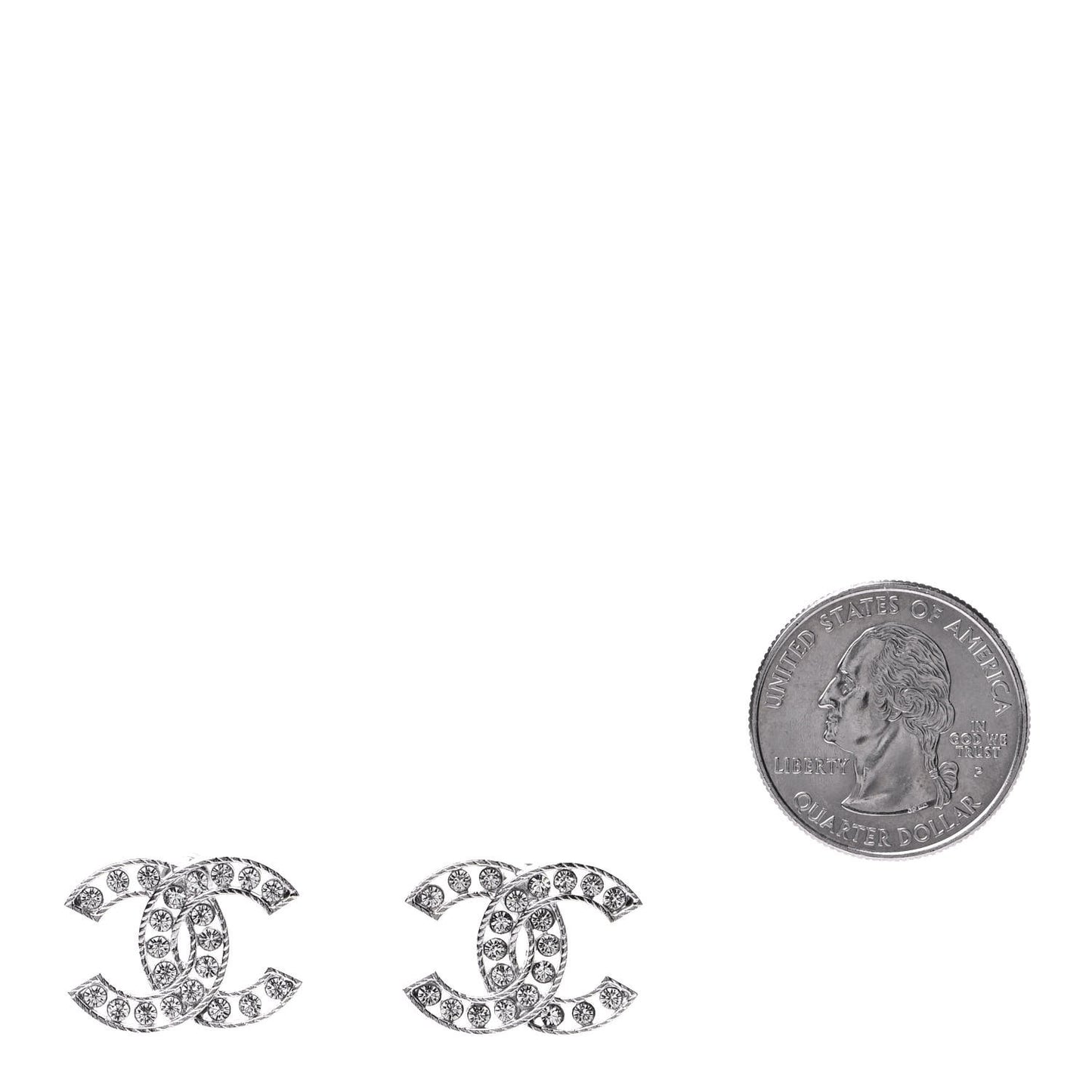 Crystal CC Earrings Silver