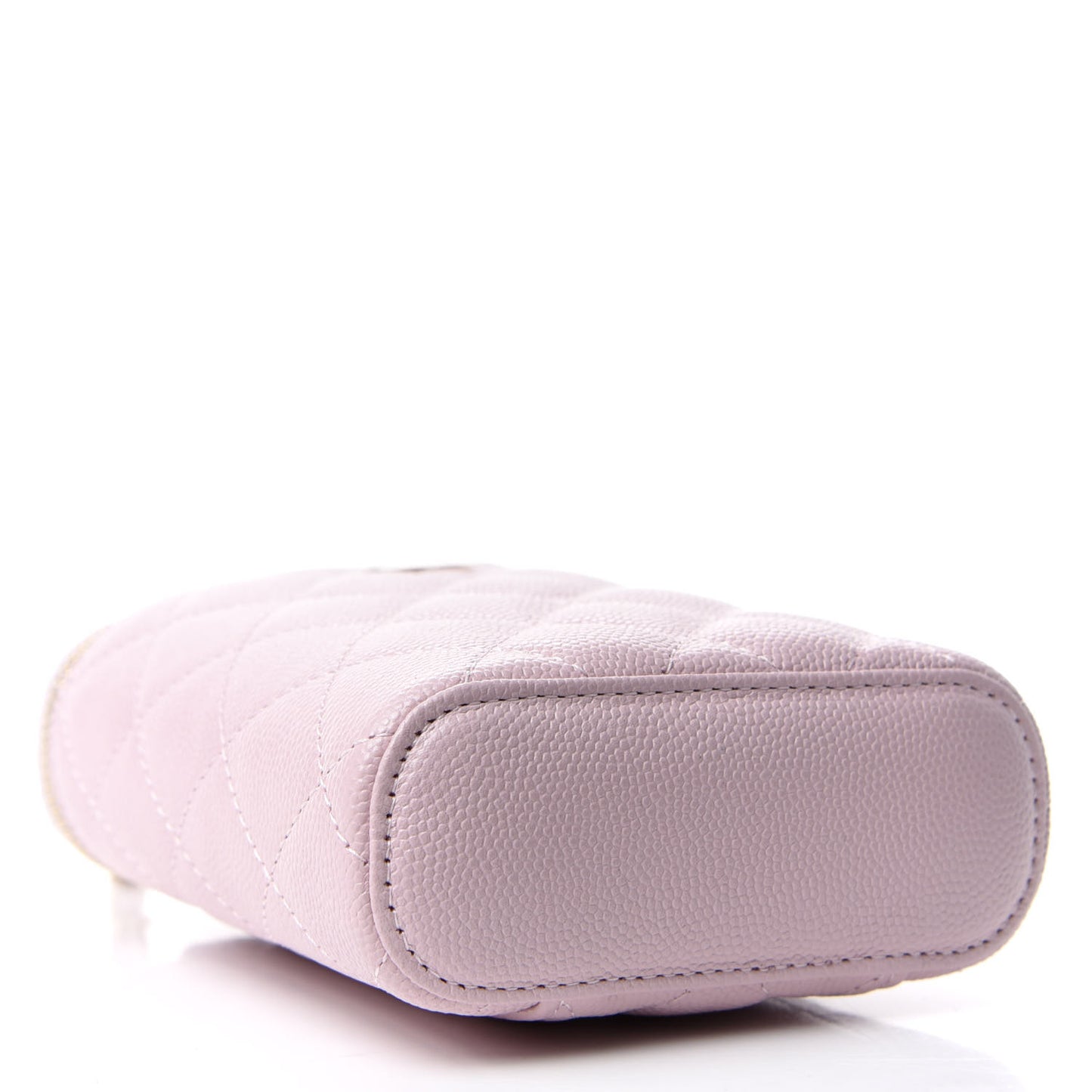 Caviar Quilted Small Vertical Coco Beauty Vanity Case With Chain Light Pink