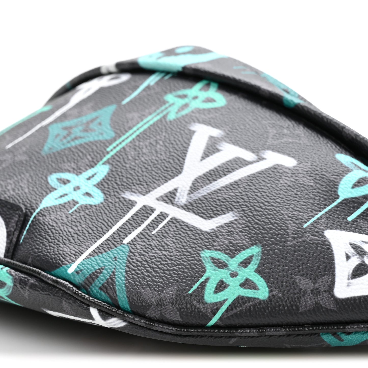 Monogram Eclipse LV Graffiti Discovery Bumbag Green Lights