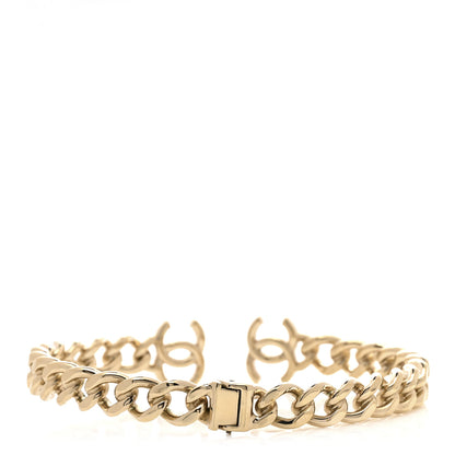 Chanel Metal CC Chain Link Choker Necklace S Gold 2 of 5