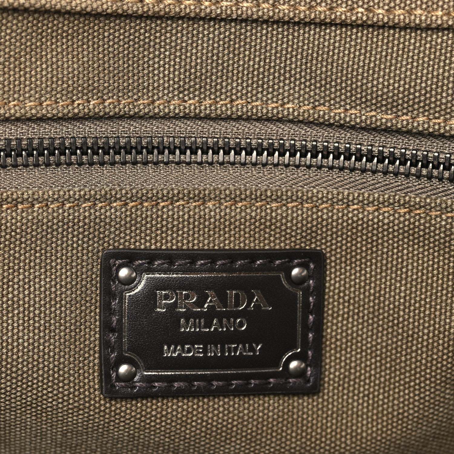 Prada Canvas Calfskin Large Route Shoulder Bag Forest Green 5 of 8
