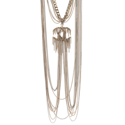 Chanel Chain Fringe Multi Strand CC Necklace Gold 1 of 6
