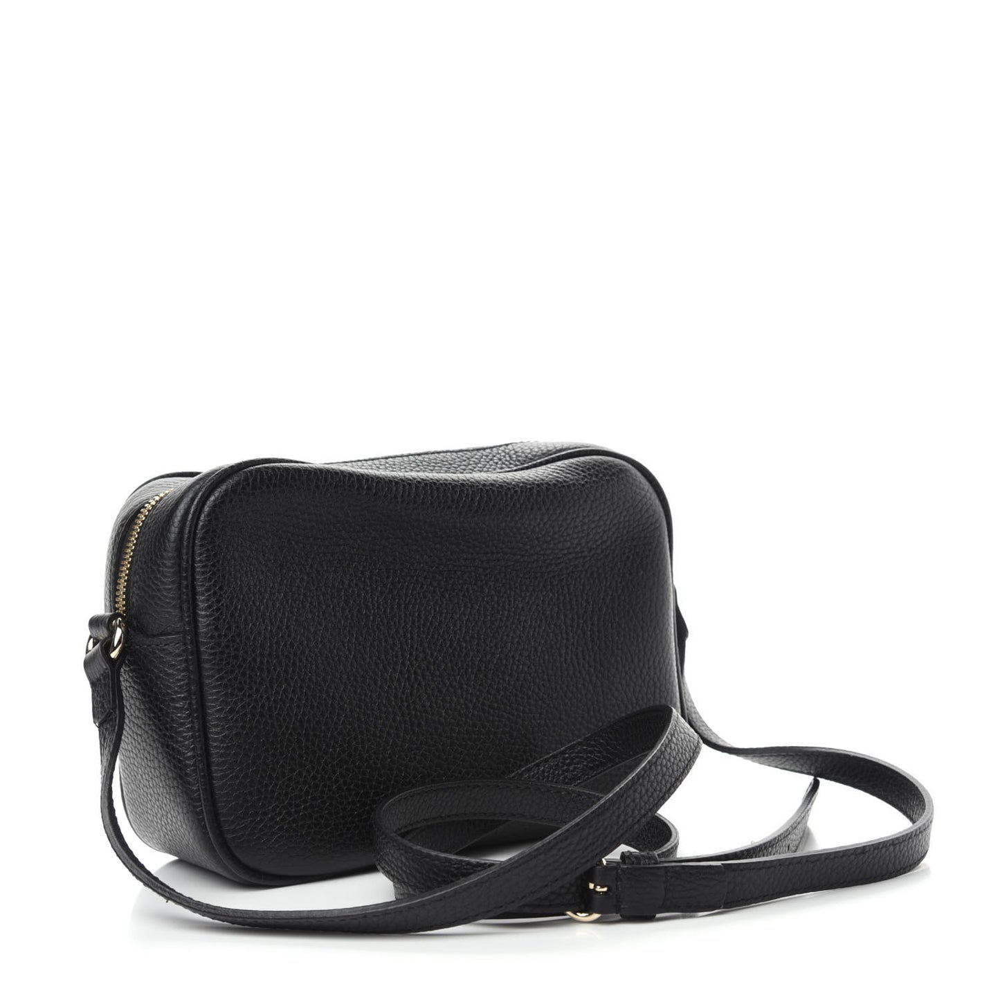 Pebbled Calfskin Small Soho Disco Bag Black