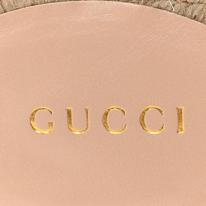 Gucci Nappa Matelasse Diagonal Floral Print GG Marmont Pilar Espadrille Slide Sandals 37.5 Ivory Pink 7 of 13