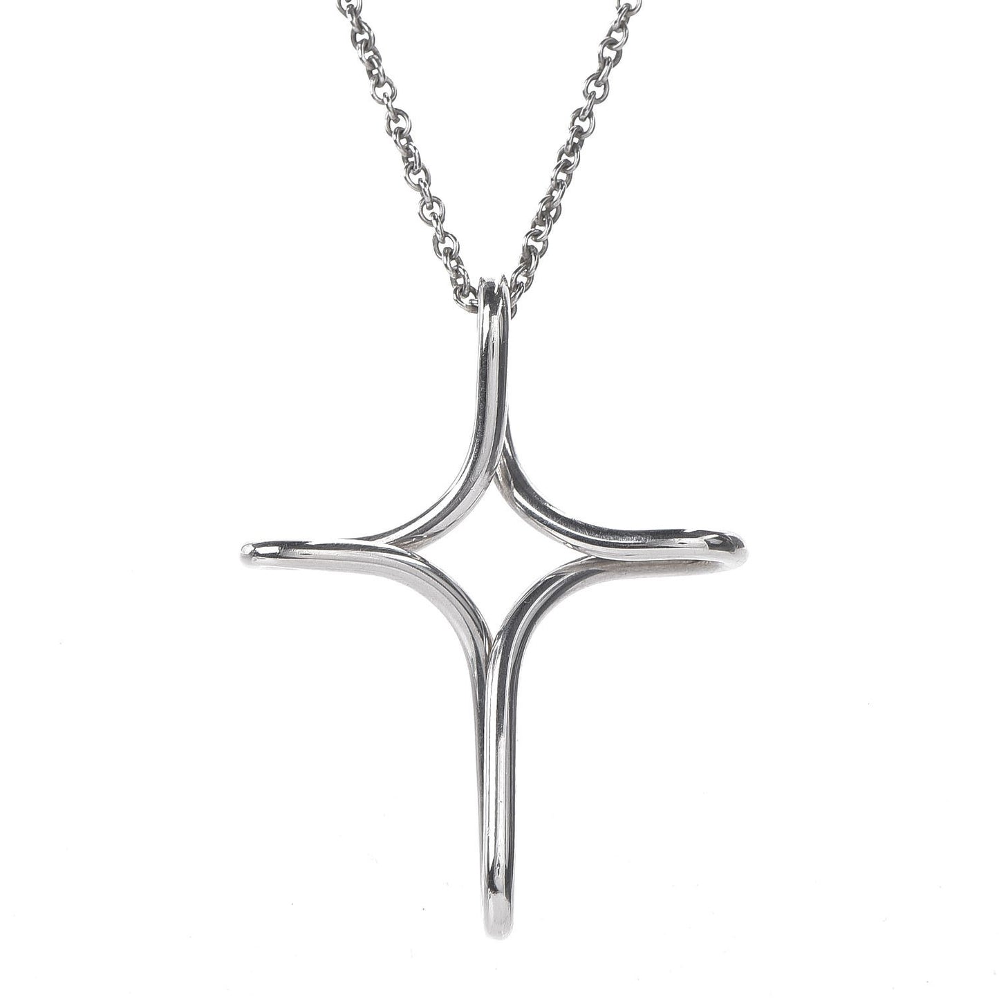 Sterling Silver Elsa Peretti Infinity Cross Pendant Necklace