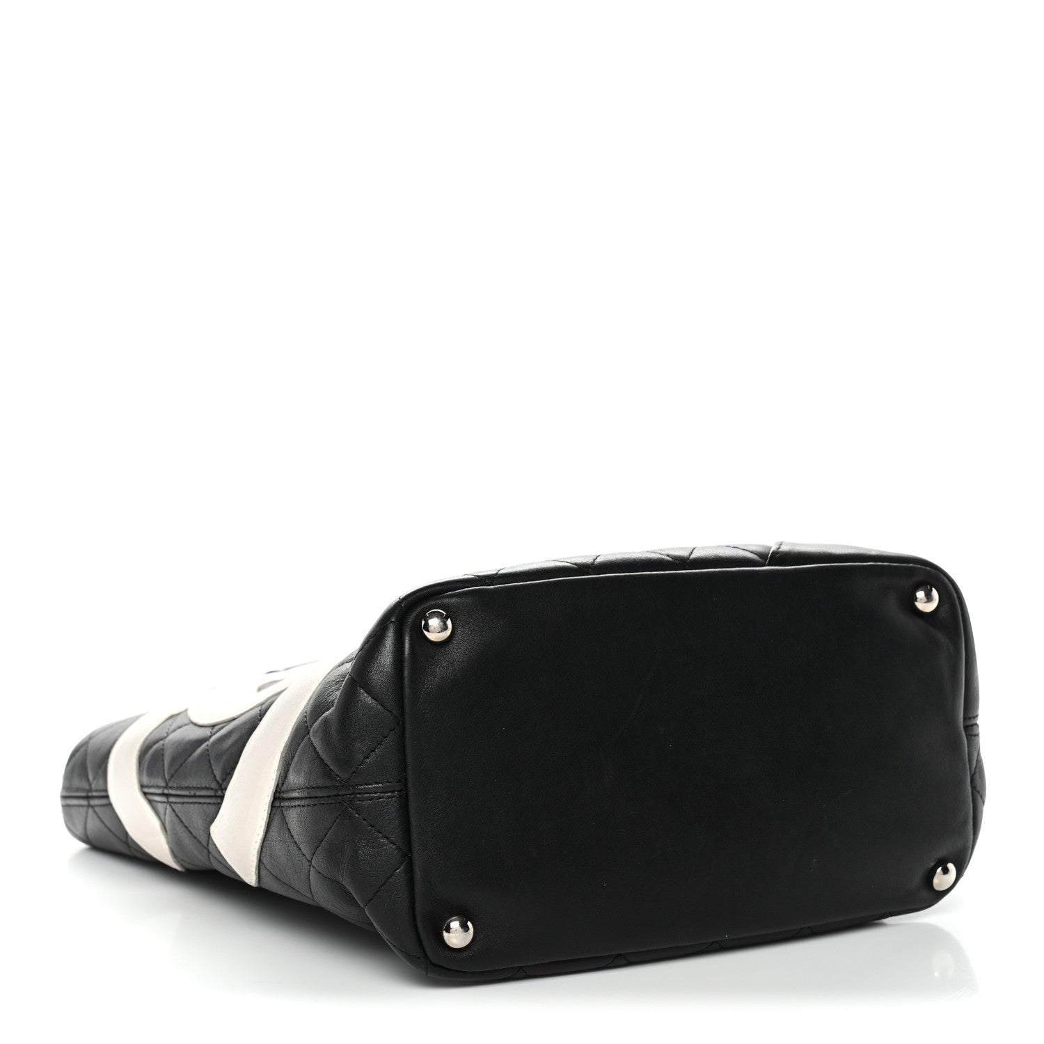 Chanel Calfskin Quilted Medium Cambon Tote Black White 4 of 15