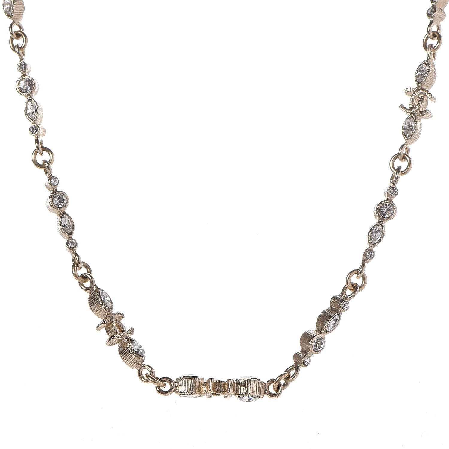 Chanel Crystal CC Short Necklace Gold 1 of 4