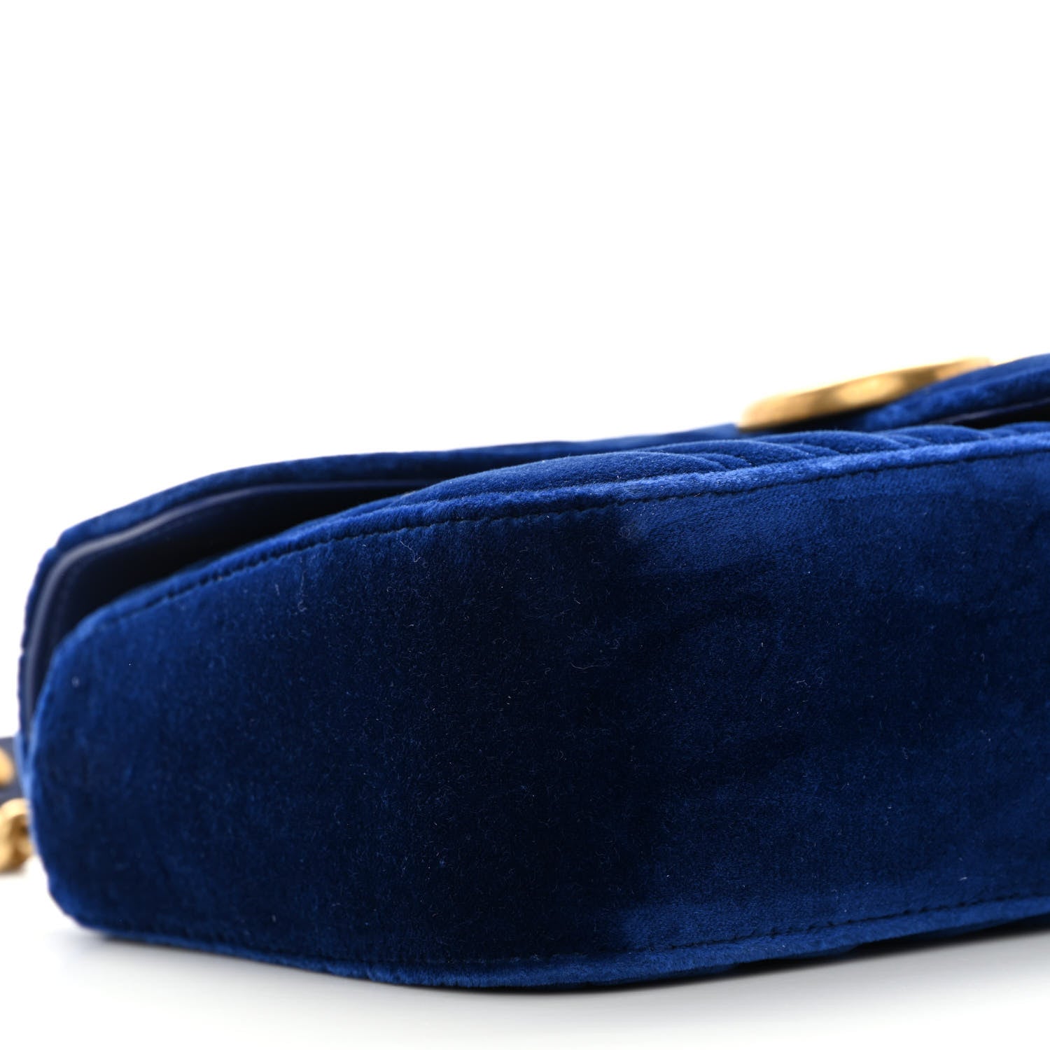 Gucci Velvet Matelasse Small GG Marmont Shoulder Bag Cobalt Blue 9 of 14