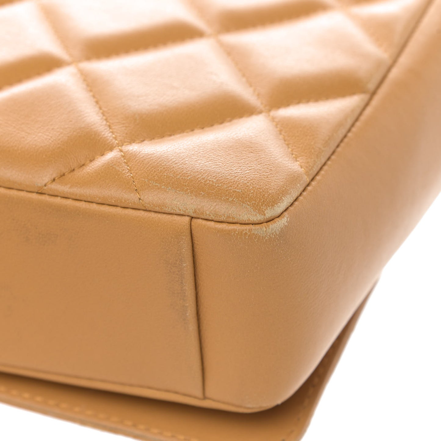 Lambskin Quilted Medium Diamond CC Flap Beige