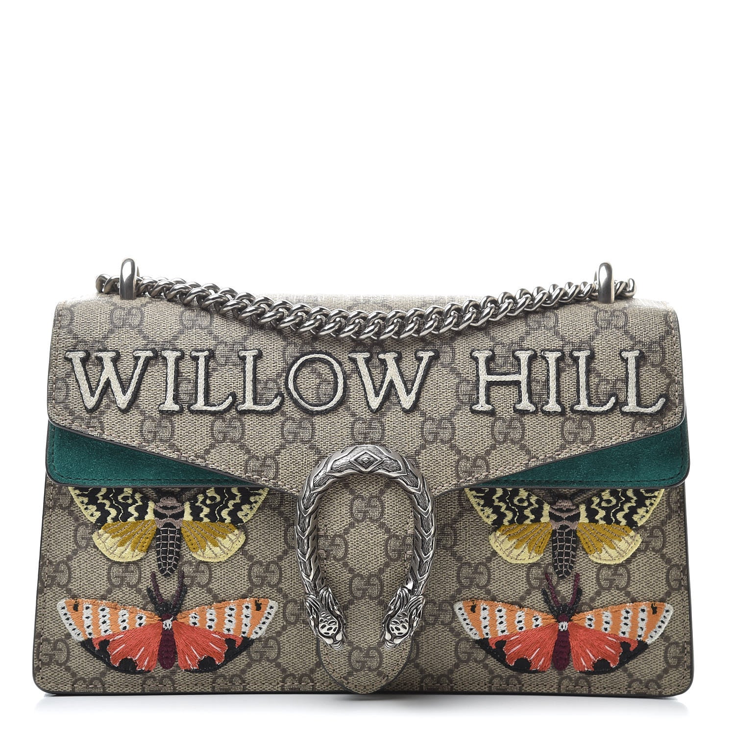 Gucci GG Supreme Monogram Willow Hill Embroidered Small Dionysus Shoulder Bag Emerald 1 of 14