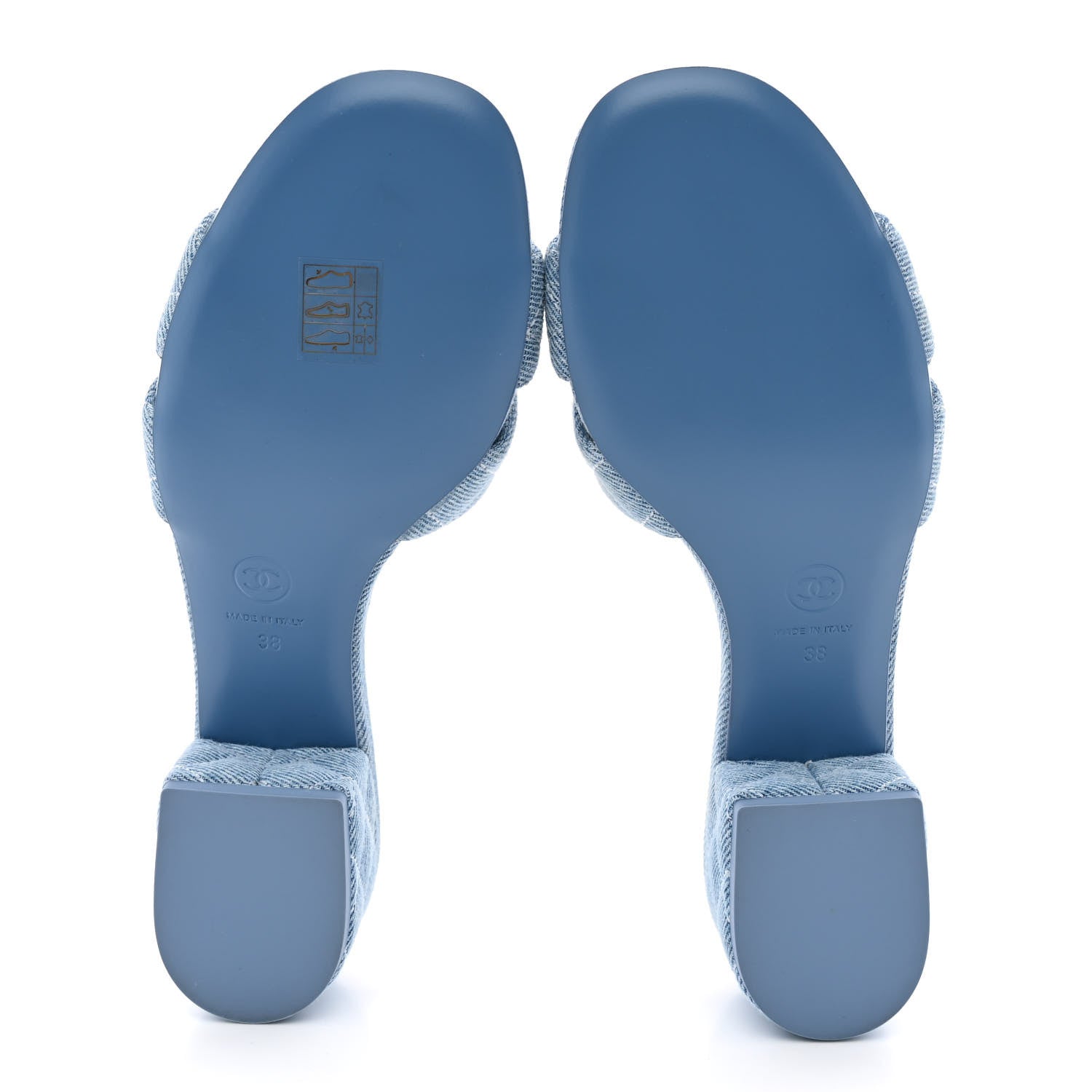 Chanel Denim Quilted Mules 38 Blue 6 of 10