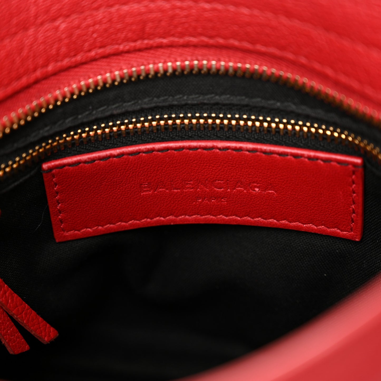 Chevre Gold Metallic Edge Hardware Mini City Rouge Grenade