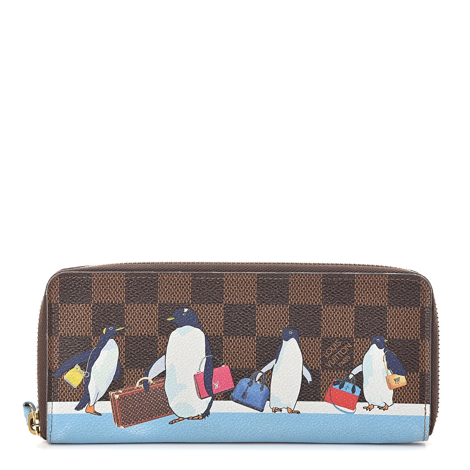 Louis Vuitton Damier Ebene 2017 Christmas Animation Clemence Wallet 1 of 6