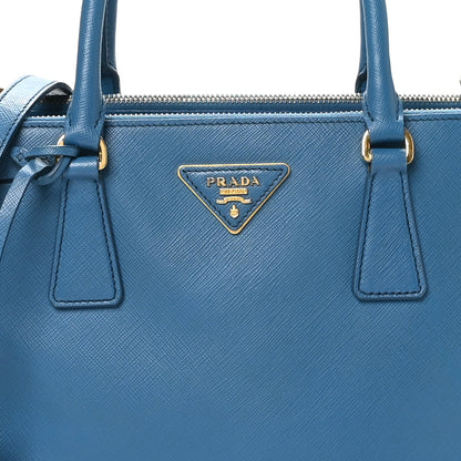 Prada Saffiano Small Galleria Double Zip Tote Cobalto 7 of 9