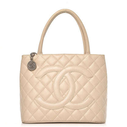 Chanel Caviar Quilted Medallion Tote Light Beige 1 of 12
