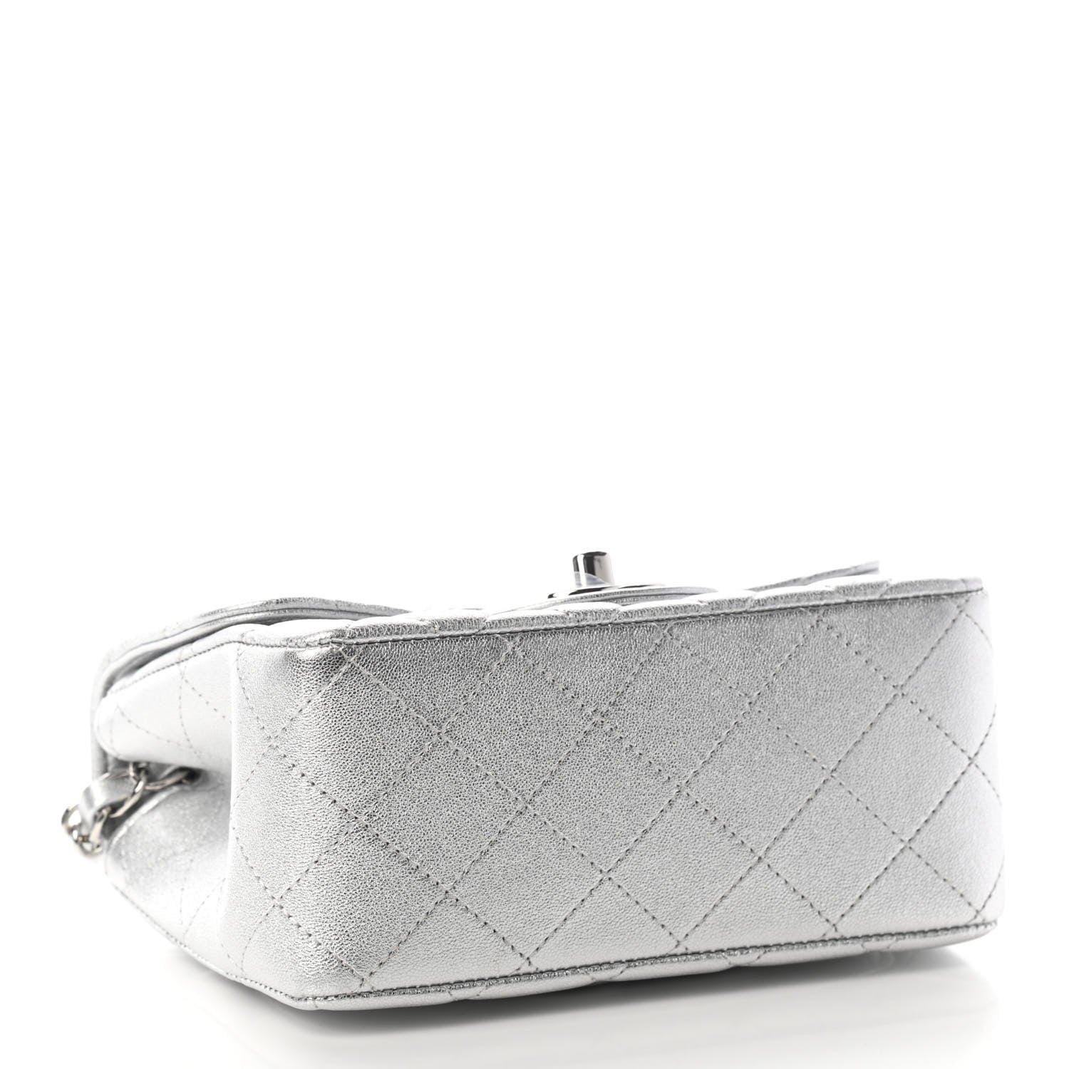 Chanel Metallic Lambskin Quilted Mini Square Flap Silver 4 of 9