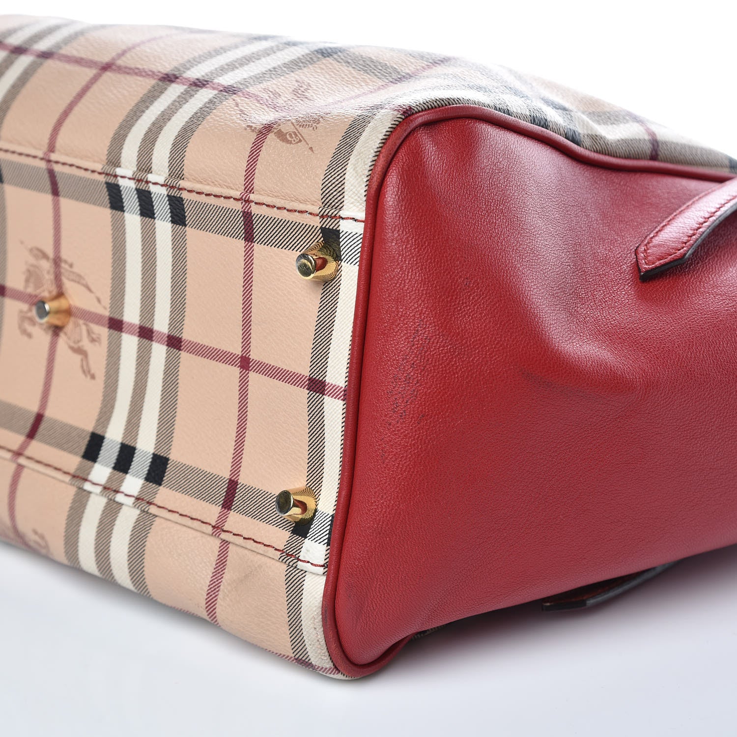 Burberry Haymarket Check Small Canterbury Tote Red 13 of 16