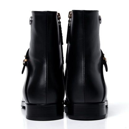 Gucci Calfskin Womens GG Ankle Boots 37 Black 4 of 6