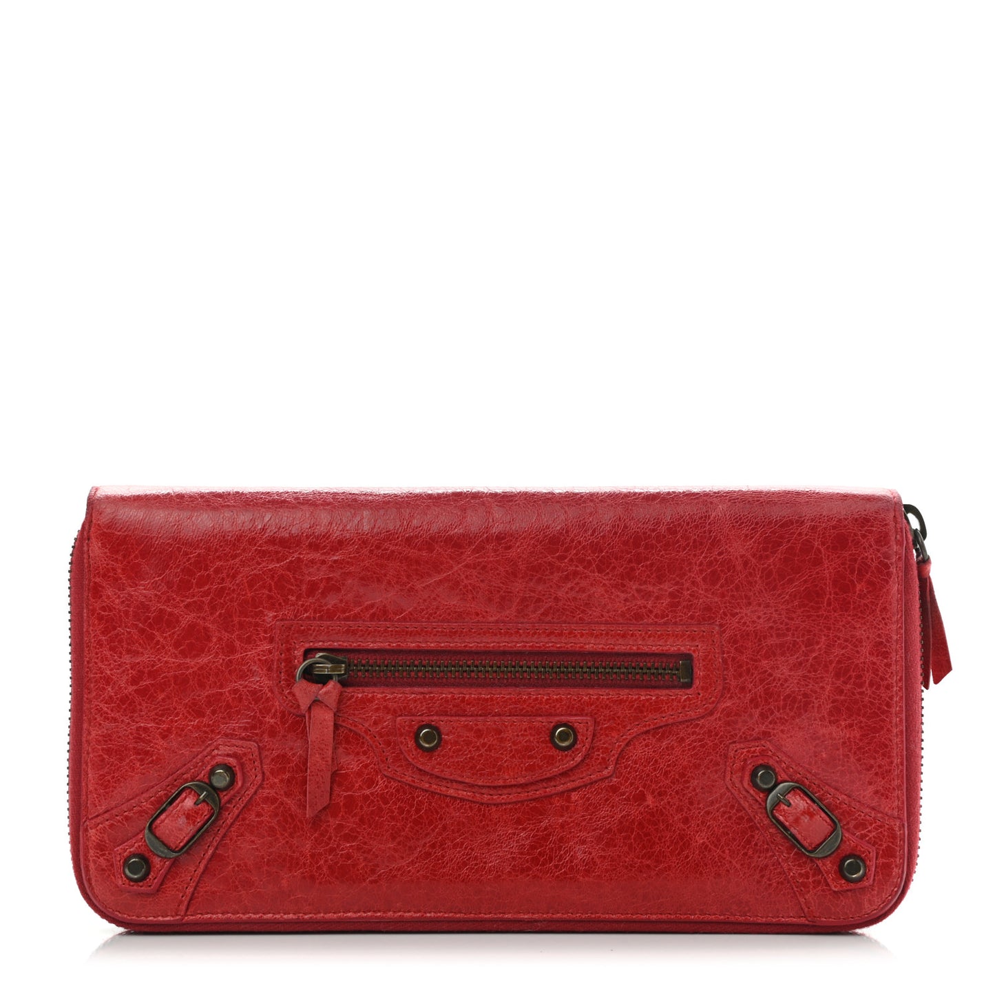 Agneau Classic Hardware Compagnon Wallet Rouge Coquelicot